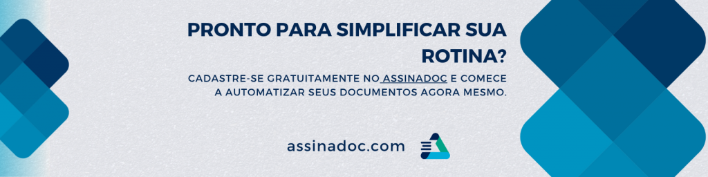 Banner com CTA de: Cadastre-se gratuitamente no assinadoc

